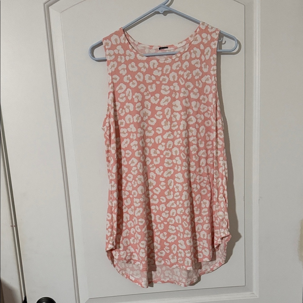 Pink Leopard Print Sleeveless Top